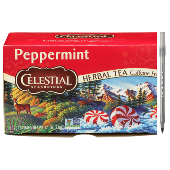 1+ Celestial Seasonings Peppermint Tea with pen