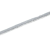 1 Centimeter Diamond Rhinestone Metallic Cord Braided Trim By The Yard For Sewing, Crafts, Decor, & Upholstery Projects (Silver / 1 Yard)