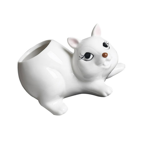 1. Ceramic Squirrel Planter for Cactuses & Fleshy, Home Balcony Desk Decor, Handmade Flowerpot Container