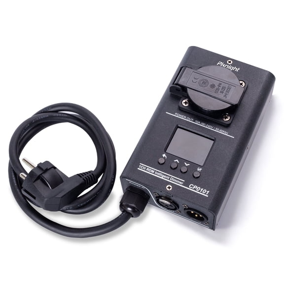 EU Plug 1-Channel DMX Dimmer Pack, RDM/DMX512 Lighting Controller, 10A AC 90-240V, for Dimmable AC LED Strip Lights and Halogen Bulbs, Manual, Chase and DMX Modes