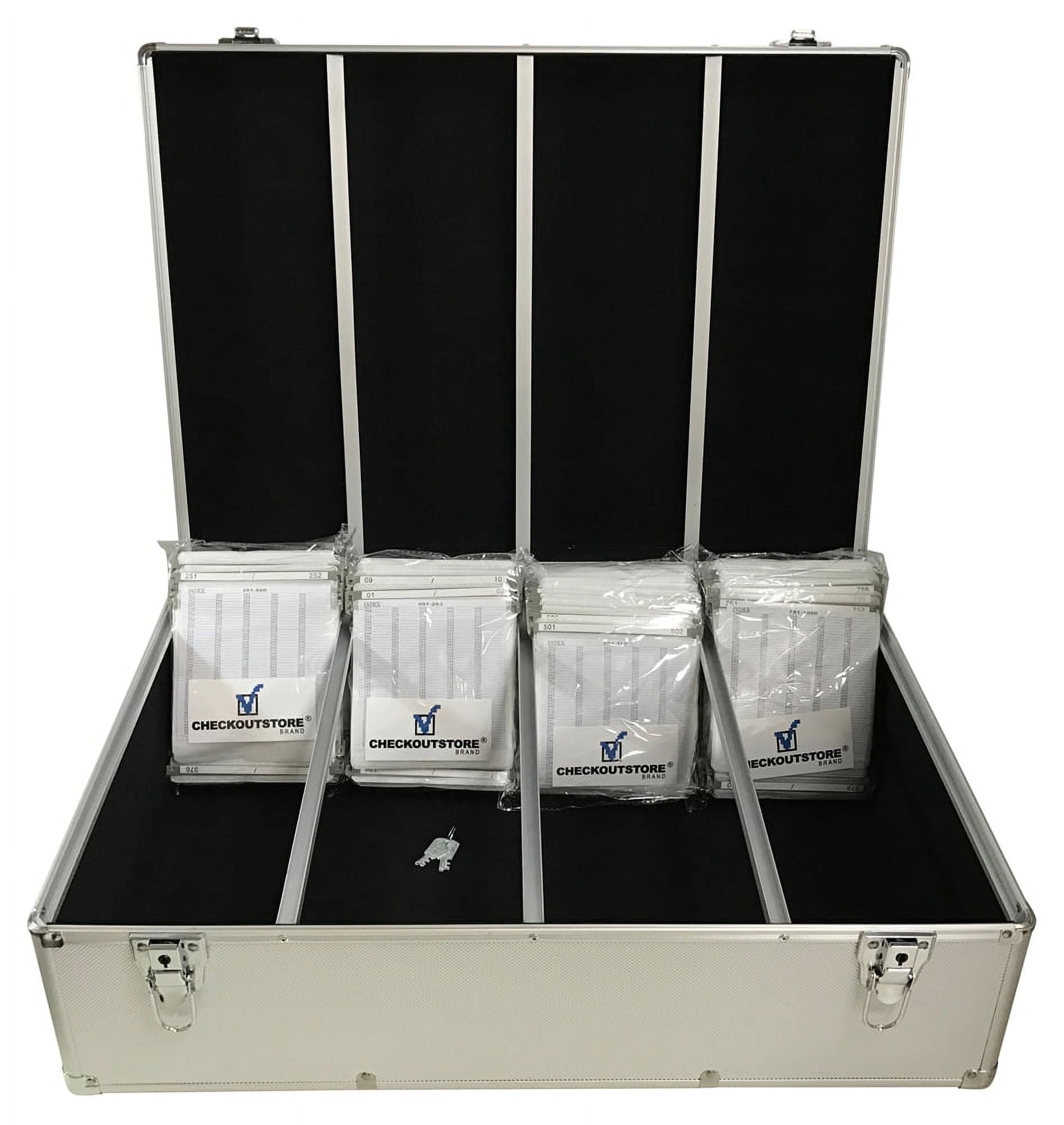 (1) CheckOutStore Aluminum CD/DVD Media Hanging Sleeves Storage Box (Holds Up To 1,000 Discs) (Silver)