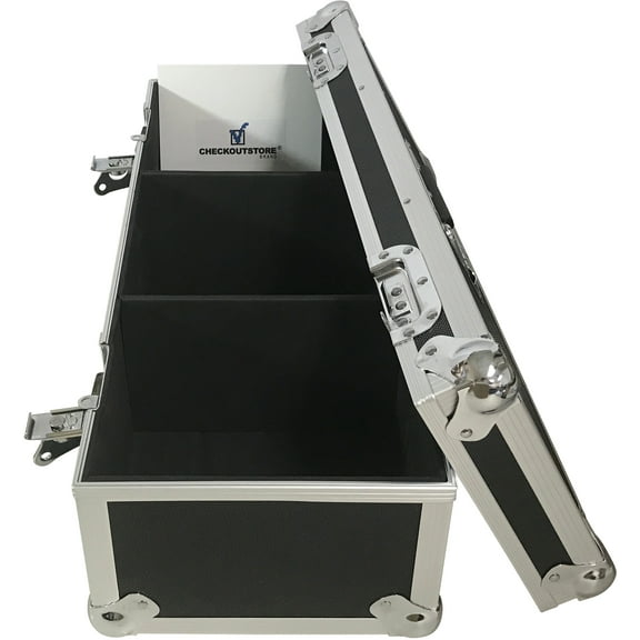 (1) CheckOutStore Aluminum Heavy Duty 7" 45 RPM Vinyl Record Album Storage Box (Holds Up to 300 Records) (Black)