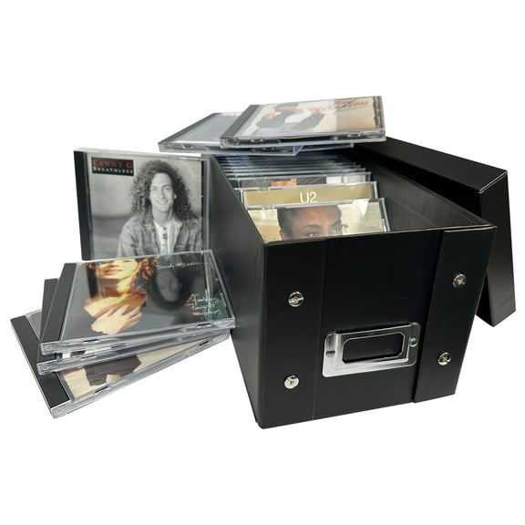 1 CheckOutStore Black CD Jewel Cases Storage Box (Holds 29 Cases)