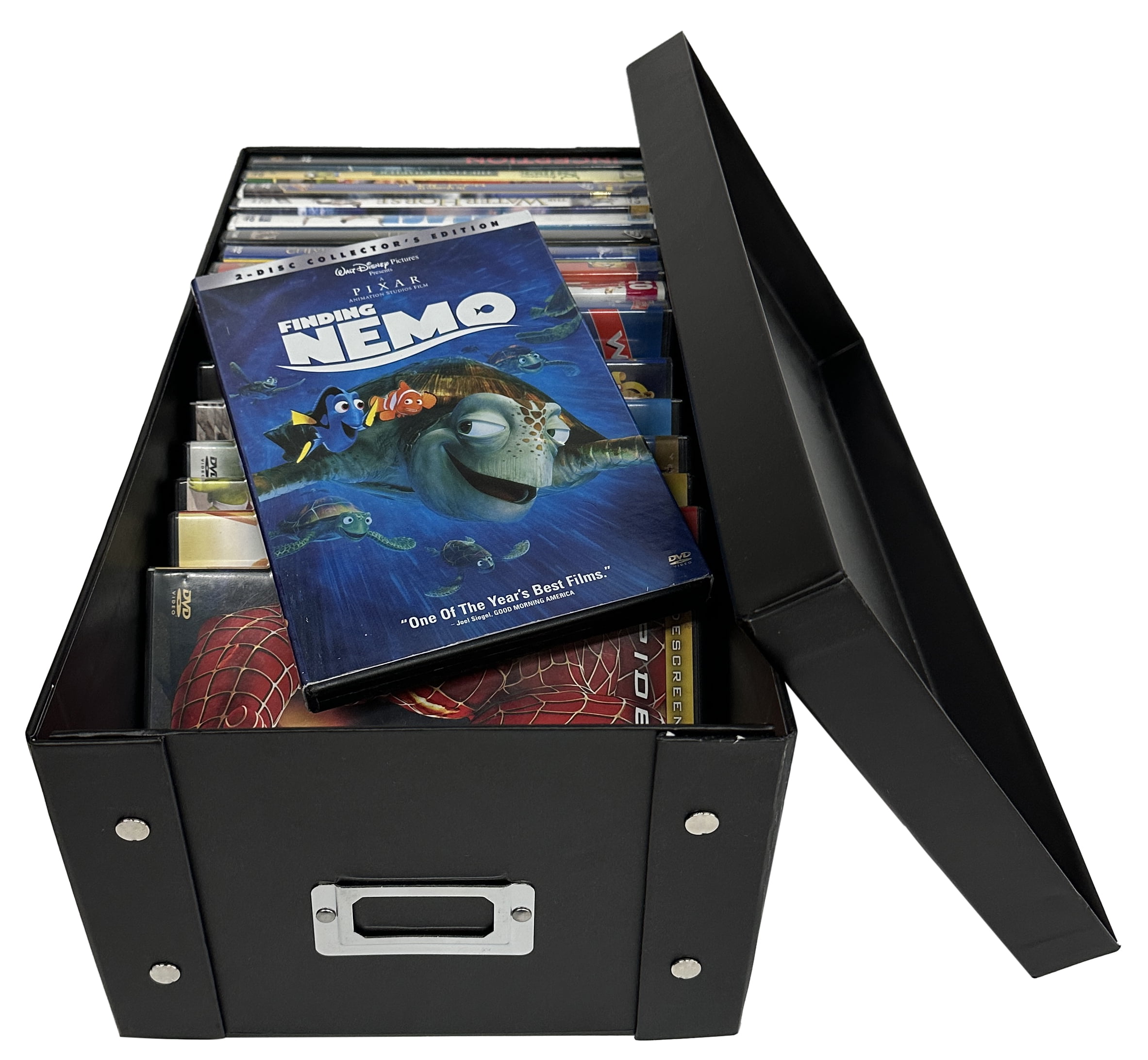 20 CheckOutStore Black DVD Cases Snap Button Storage Box (Holds 25