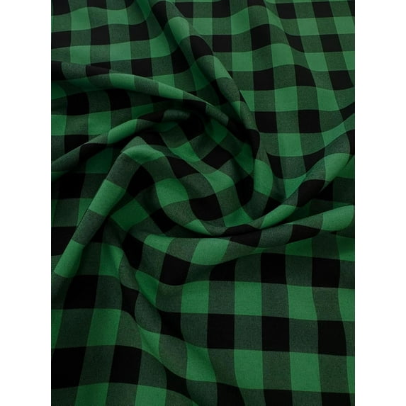 1" Checkered Gingham PolyPoplin Fabric by The Yard - 60 Inch Wide for Sewing, Quilting, Tablecloths, Curtains, Apparel, Crafting, DIY Projects