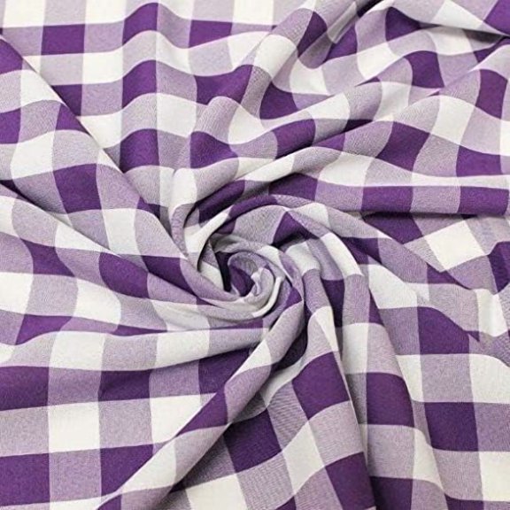 1" Checkered Gingham PolyPoplin Fabric by The Yard - 60 Inch Wide for Sewing, Quilting, Tablecloths, Curtains, Apparel, Crafting, DIY Projects