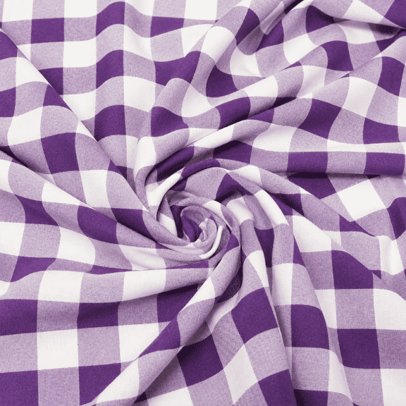 1" Checkered Gingham PolyPoplin Fabric by The Yard - 60 Inch Wide for Sewing, Quilting, Tablecloths, Curtains, Apparel, Crafting, DIY Projects