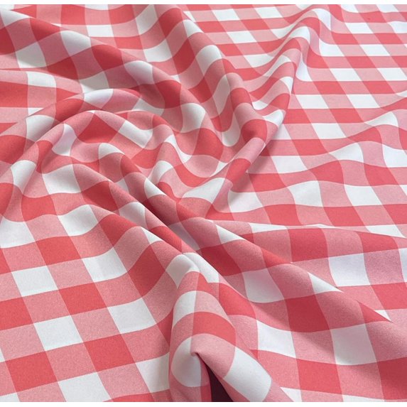 1" Checkered Gingham PolyPoplin Fabric by The Yard - 60 Inch Wide for Sewing, Quilting, Tablecloths, Curtains, Apparel, Crafting, DIY Projects