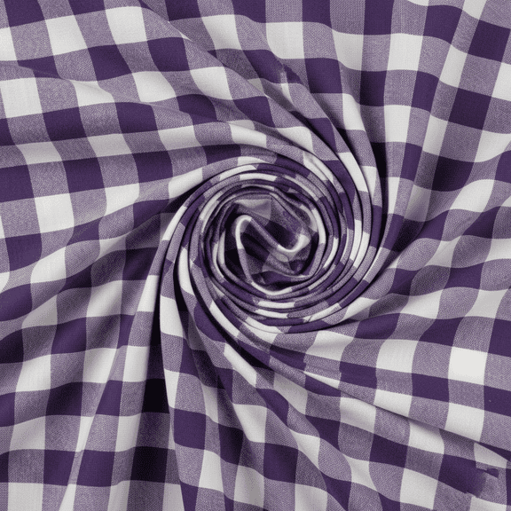 Sedona Designz 1 Inch Checkered Gingham PolyPoplin Fabric by The Yard - 60 Inches Wide