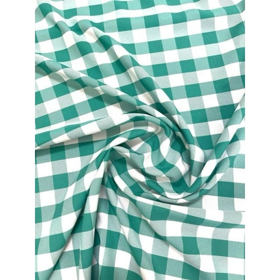 1" Checkered Gingham PolyPoplin Fabric by The Yard - 60 Inch Wide for Sewing, Quilting, Tablecloths, Curtains, Apparel, Crafting, DIY Projects