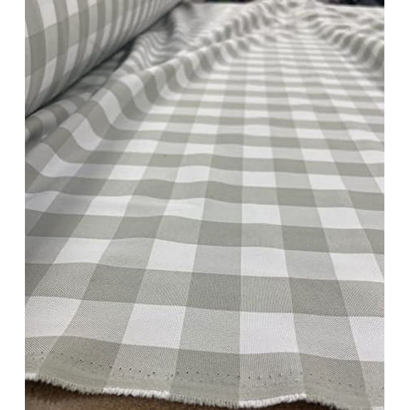 1" Checkered Gingham PolyPoplin Fabric by The Yard - 60 Inch Wide for Sewing, Quilting, Tablecloths, Curtains, Apparel, Crafting, DIY Projects