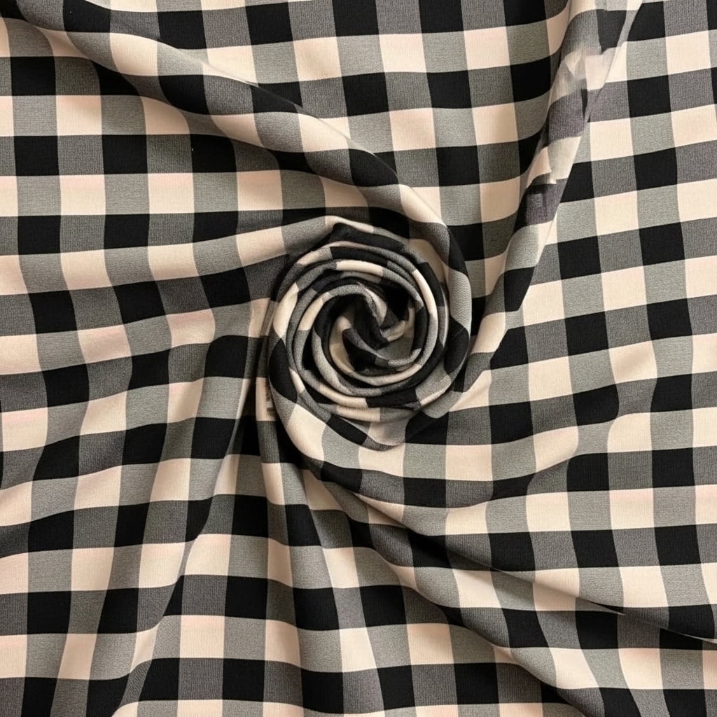 1" Checkered Gingham PolyPoplin Fabric by The Yard - 60 Inch Wide for Sewing, Quilting, Tablecloths, Curtains, Apparel, Crafting, DIY Projects