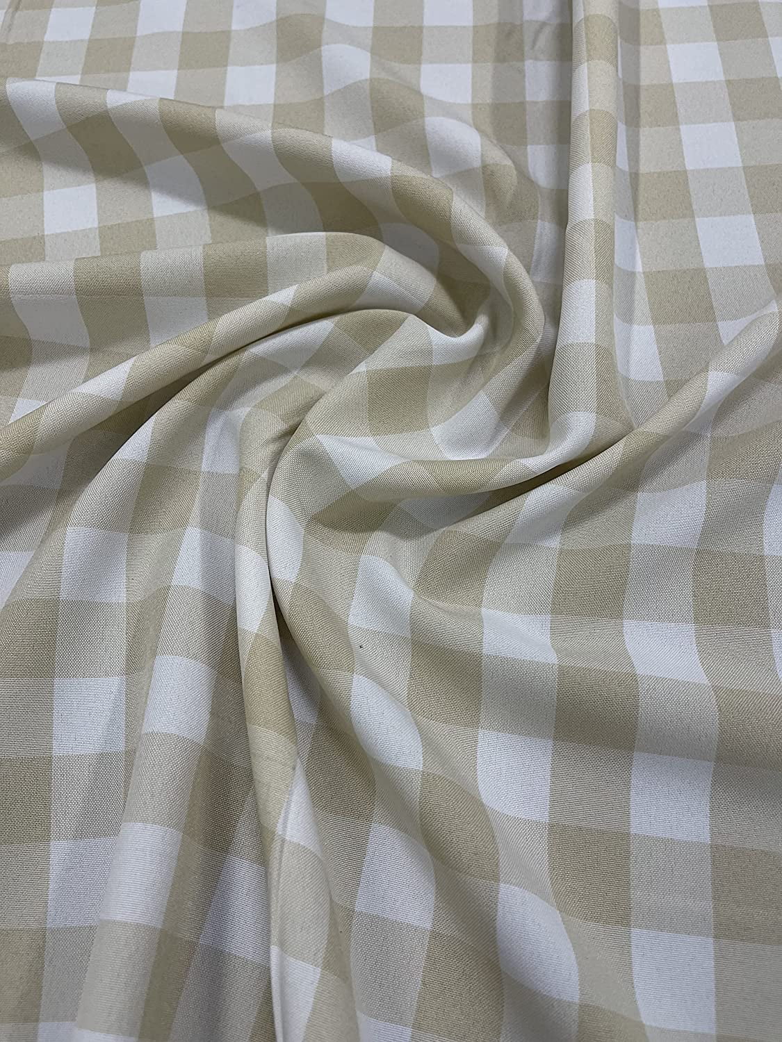 1" Checkered Gingham PolyPoplin Fabric by The Yard - 60 Inch Wide for Sewing, Quilting, Tablecloths, Curtains, Apparel, Crafting, DIY Projects