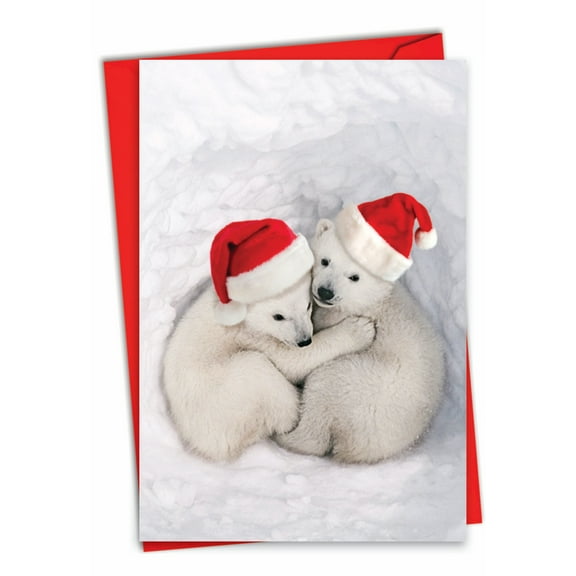 1 Christmas Card with Envelope - Bear Hugs C6327CXSG
