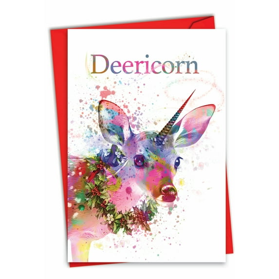 1 Christmas Card with Envelope - Deericorn C7134XSG