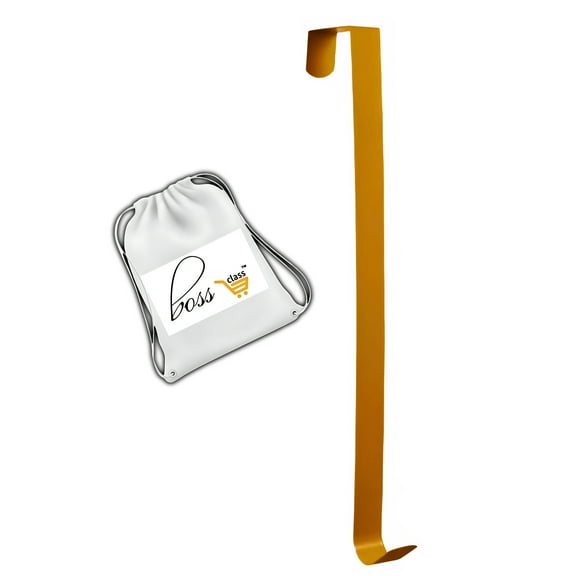 (1) Christmas Gold Matte Metal Wreath Hanger, 14 Inch Durable Over-the-Door Long Hook for Hanging Wreaths Garlands Indoor Outdoor Holiday Decoration Home Party Front Door DIY Decor Supplies