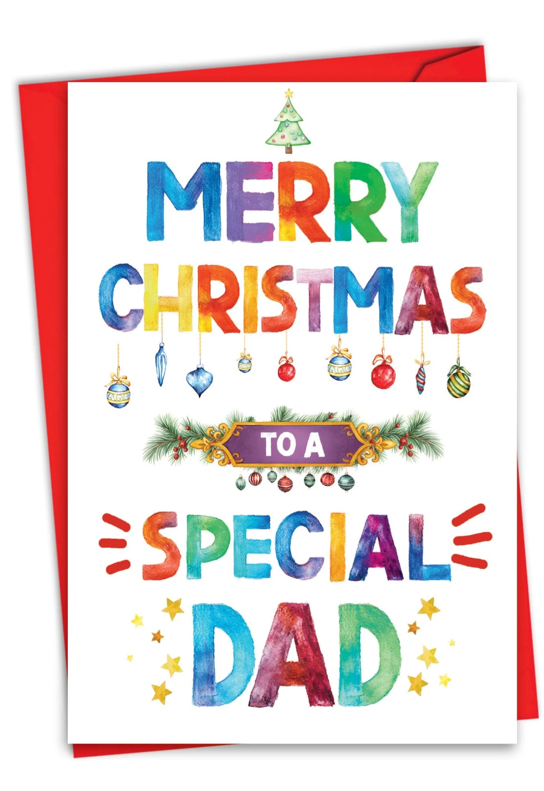 Carte De Vœux De Noël "To A GREAT DAD" - Dimensions 16x16 Cm - Fabriquée Main Au Royaume-Uni - Neuf