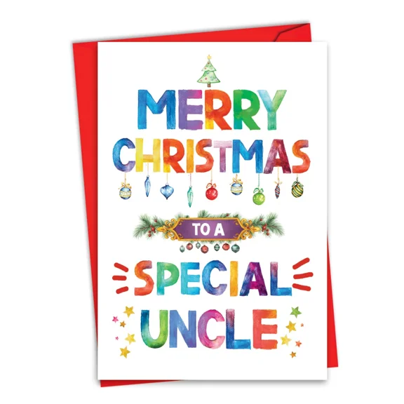 1 Christmas Greeting Card (Uncle) W/Env.- Happy Holidays Special Uncle Holiday
