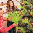 1 * Christmas Tree Topper 17'' Red Green Curly Stems Lime Green Curly
