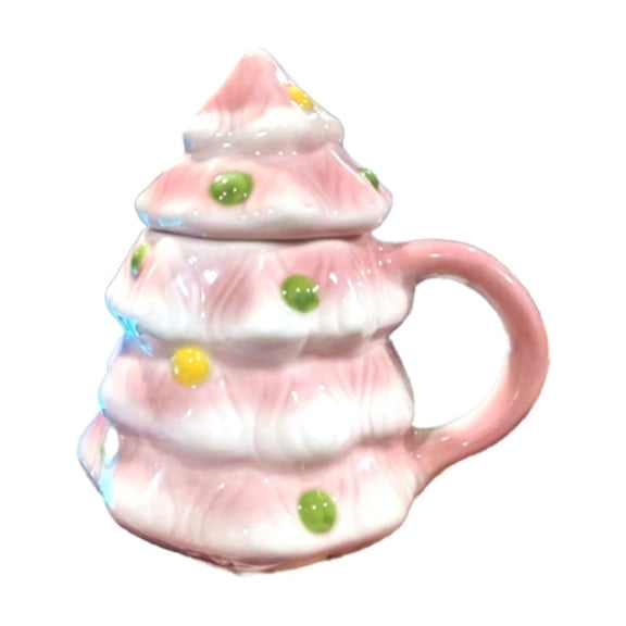 1 Christmas tree mug Kitchen Cups Plastic Cups For Kids Mealtime Pink