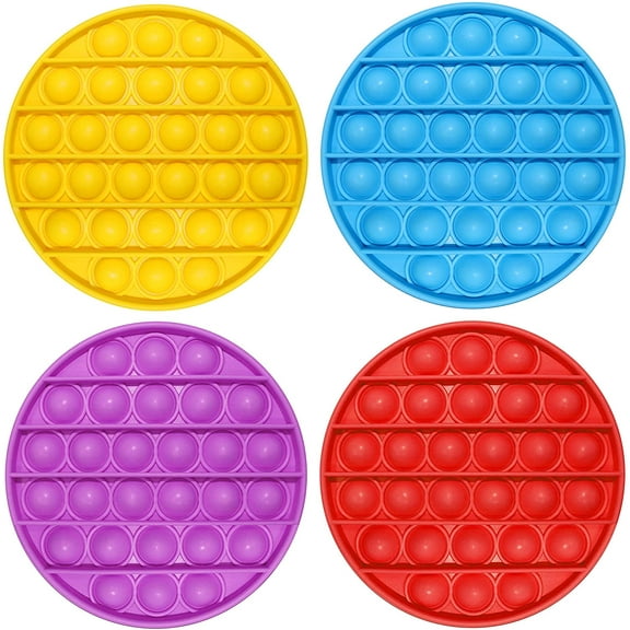 1 Circle Fidget Poppers - Silicone Push Pop Bubble Sensory Color Varys