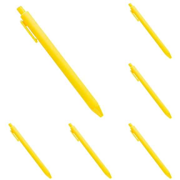Under $1, Click Pen, 10-Pack Retractable Ballpoint Pens, 1.0Mm Medium Point, Convenient for Office & Meetings, Retractable Ballpoint Pen, Yellow by Goohae