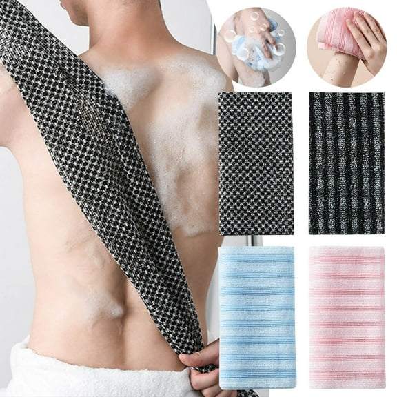 1*Cloth 3Pc Exfoliating Washcloth Towel Back Scrubber Washer Japanse Shower Towel Long 25X100Cm Bath Wash Cloth Body Scrub for Women Men Towel