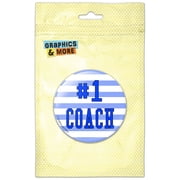 #1 Coach Number One Sports Athletics Pinback Button Pin Badge