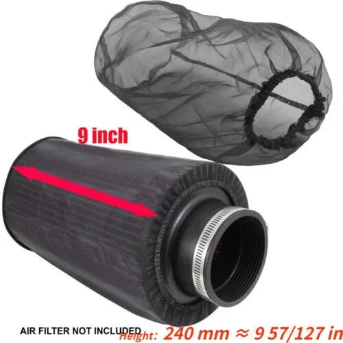 1Cold Air Intake Filter Protect Sock Cover Dustproof Filter Wrap 9in Tall