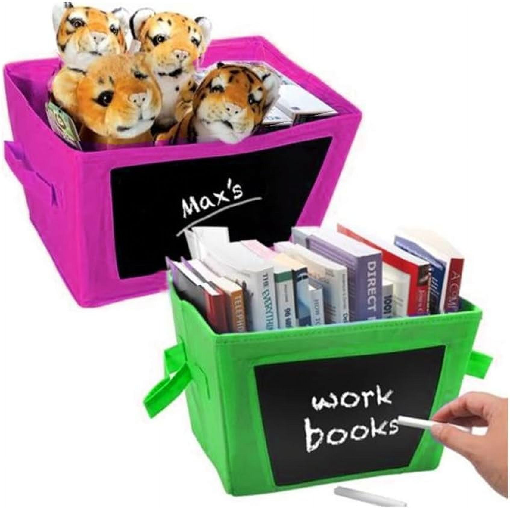 1 Collapsible Storage Bin Toy Box Fabric Closet Organizer Chalkboard