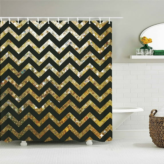 1 Color Geometric Stripes Fabric Shower Curtains Decor Multi-size Bathroom Curtains Waterproof Bathtub Screen For Bathroom