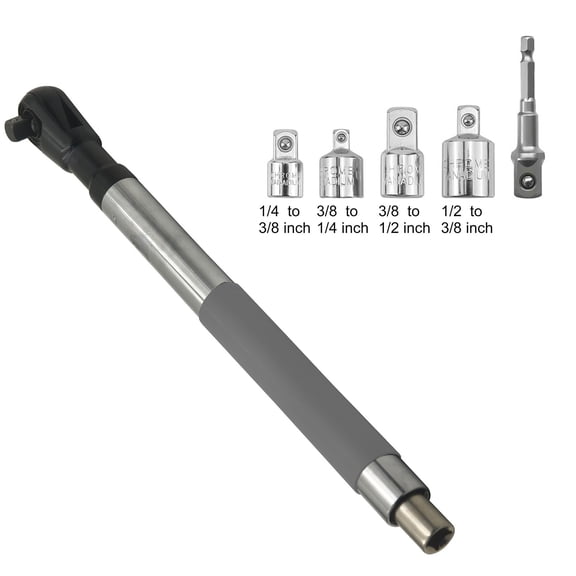 1. Compact Offset Ratcheting Wrench with Drill Adapter & Single-Hand Control for Tight Space Repairs