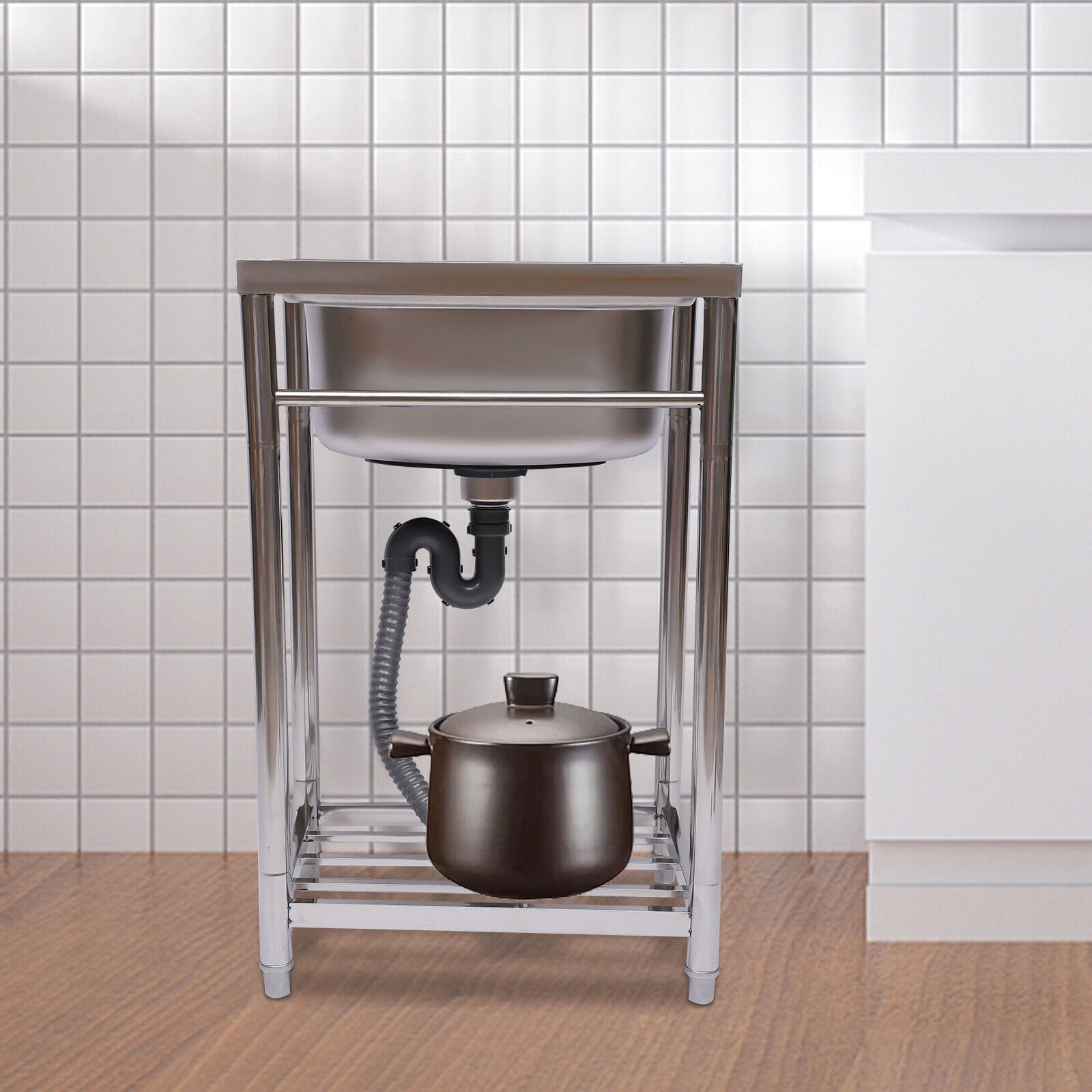 1 Compartment Commercial Utility Sink Stainless Steel Single Basin Kitchen Sink