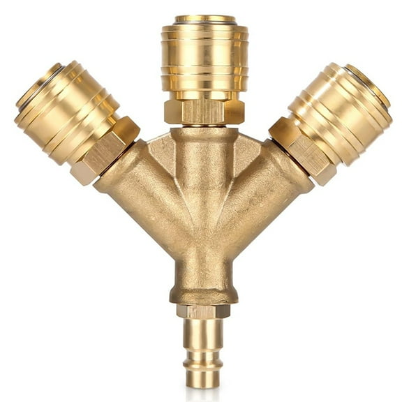 1 * Compressed Air Distributor Triple with Couplings-Gold