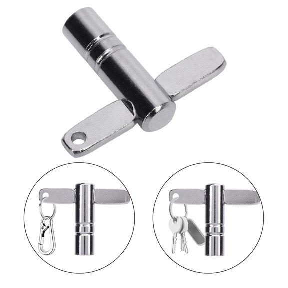 1 Continuous Motion Drum Key & 3 Universal Tuning Keys, Iron Percussion Hardware Tools for Standard 1/4" Socket Tension Rods, Silver 3-Pack 1 Continuous Standard Motion Speed Key