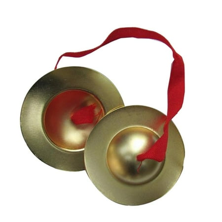 1 Copper Cymbal Hand Percussion Traditional Chinese Gong with Finger Rope Musical Toys