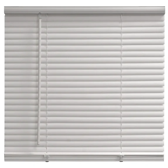 1" Cordless Vinyl Light Filtering Blinds, 1-Piece, White, 30" W X 64" L