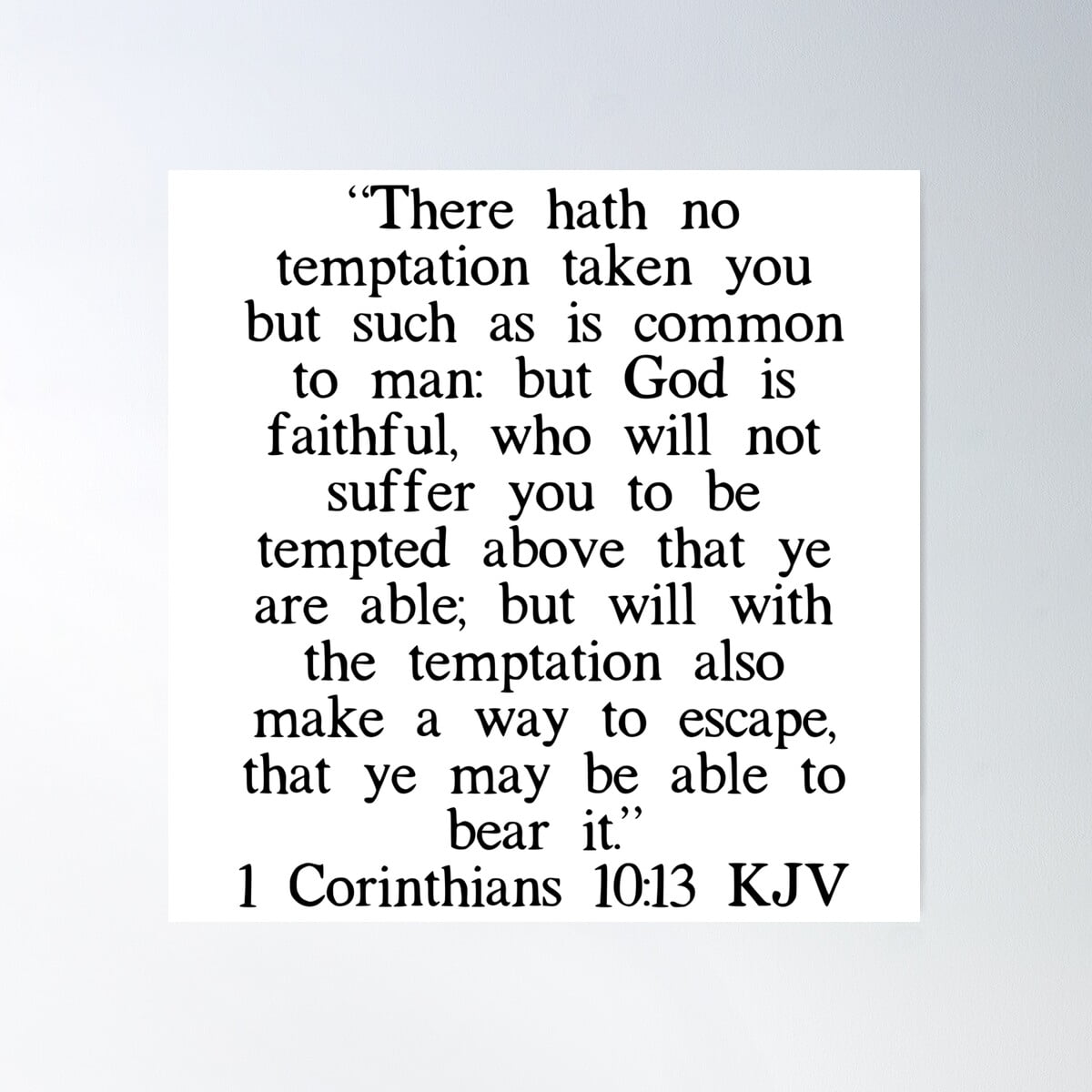 1 Corinthians 10:13 Kjv Poster Wall Art, Modern Wall Decor For Living ...