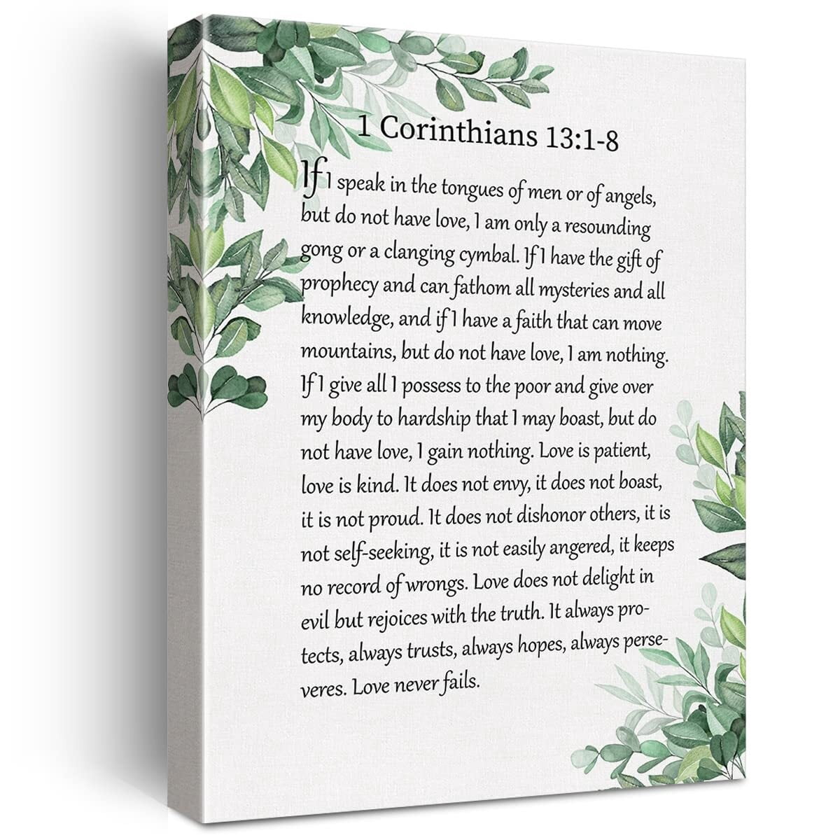 1 Corinthians 13:1-8 Bible Verse Canvas Home Wall Art Decor Scripture ...