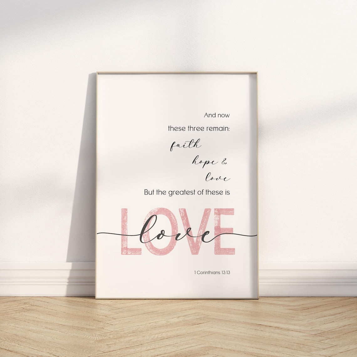 1 Corinthians 13 13 Faith Hope Love Modern Minimalist Christian Quote ...