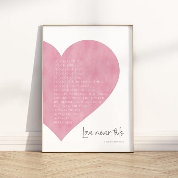 1 Corinthians 13 4 8 Love Never Fails Christian Scripture Wedding Art