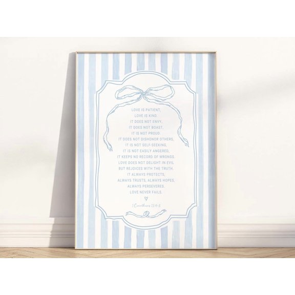 1 Corinthians 13 4 8 Love Never Fails Modern Retro Christian Scripture Art