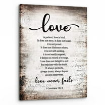 1 Corinthians 13:4-8 Love Is Patient Love Is Kind Scripture Canvas Wall Art,Scripture Wall Art,Religious Christian  Canvas Painting Artwork Home Bathroom Room Office Decor
