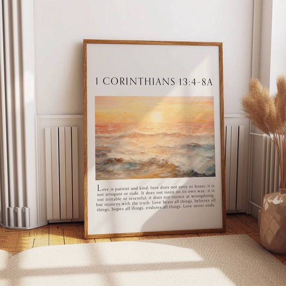 1 Corinthians 13:4-8A Bible Verse Christian Home Decor