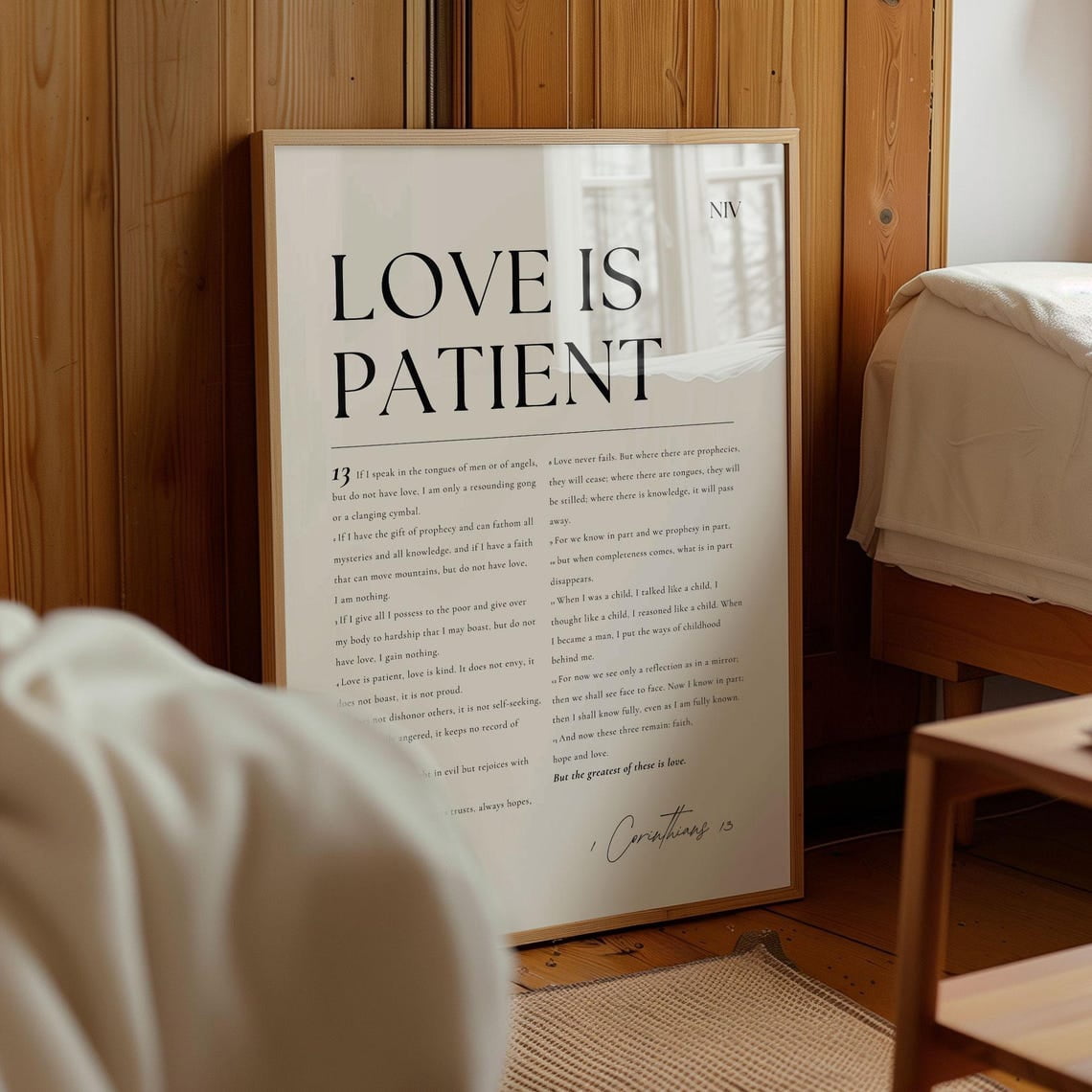 1 Corinthians 13 Love Is Patient Love Is Kind Bible Verse Wall Decor ...