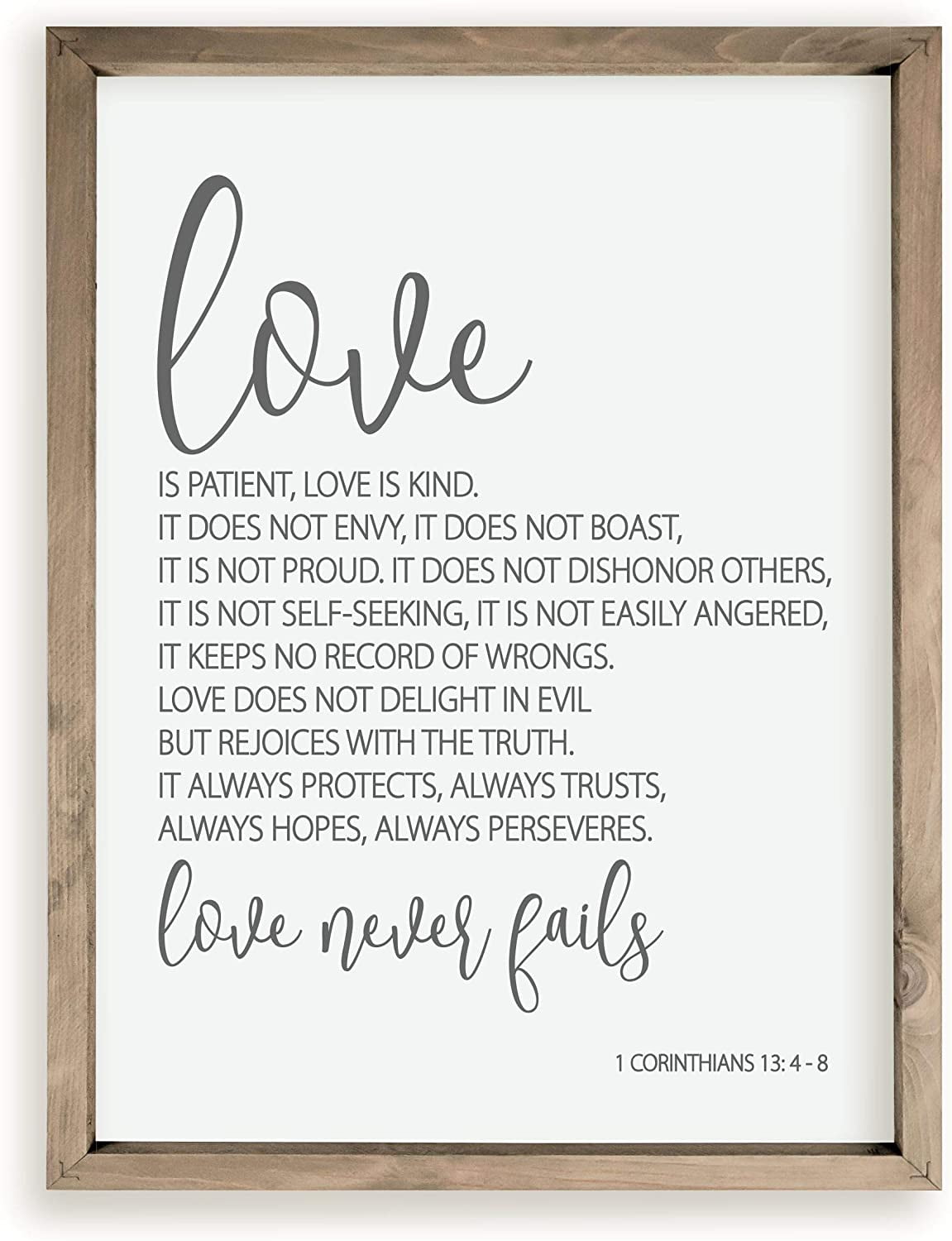 1 Corinthians 13 Love Is Patient Love Is Kind Wood Farmhouse Wall Sign ...