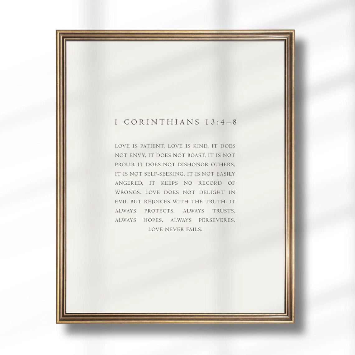 1 Corinthians 13 Poster Beige Scripture Wall Art “Love Is Kind” for ...