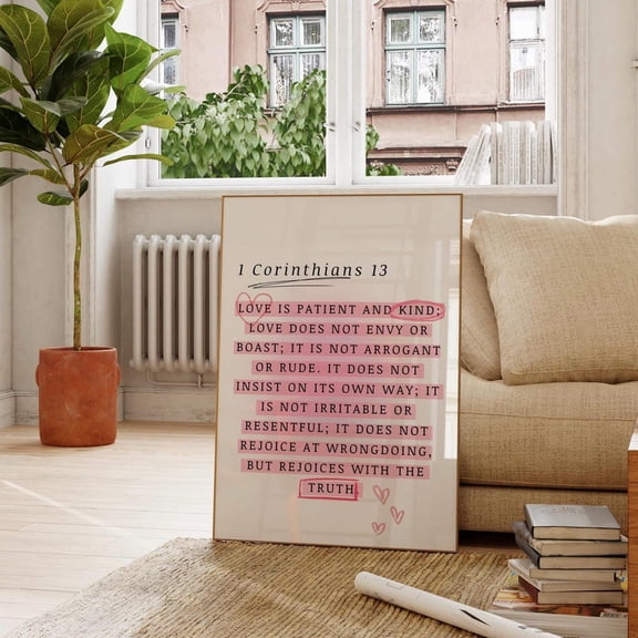 1 Corinthians 13 Print Christian Scripture Bible Verse Faith Quote Print Modern Christian Art