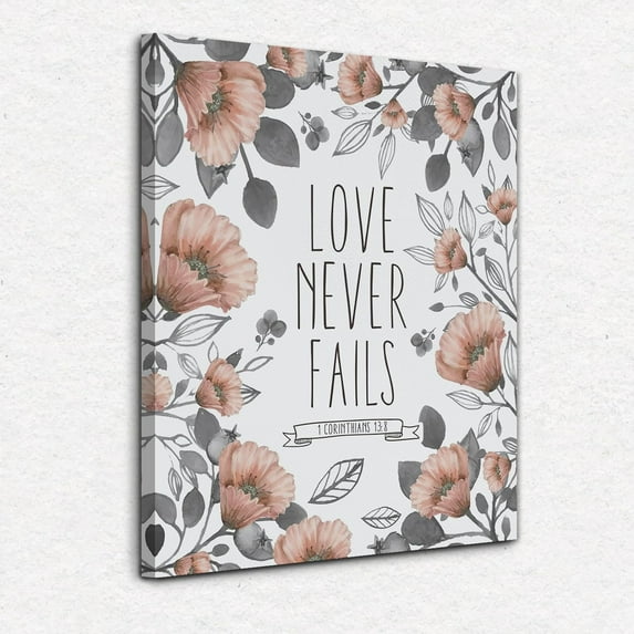 1 Corinthians 13 Wall Art,Christian Canvas Wall Art,Christian Wall Decor,Bible Verses Wall Decor,Christian Posters,Scripture Wall Decor,Christian Decor,Love Never Fails,Framed 11x14 Inch