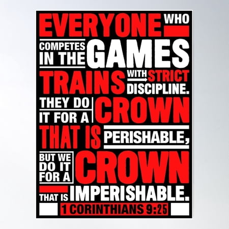 1 Corinthians 9:25 Crown Imperishable Poster UNFRAMED PAPER POSTER, Home Decor